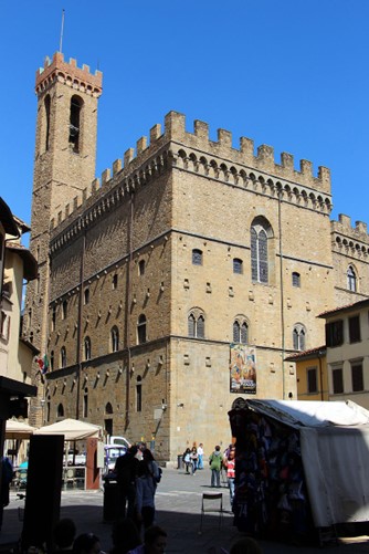 The Bargello palace, as seen from Piazza San Firenze, behind Palazzo Vecchio