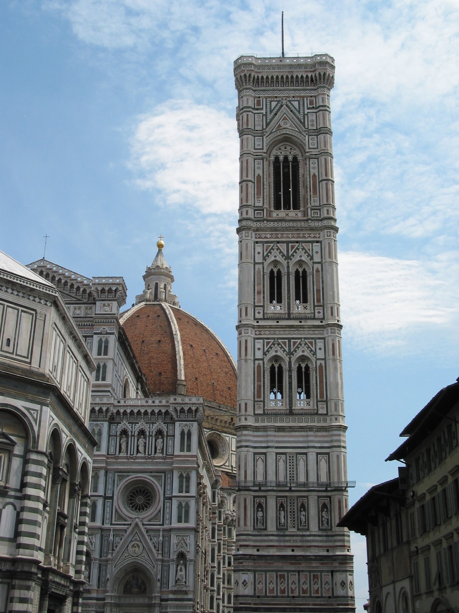 The Campanile di Giotto (Giotto’s Belltower) on the right side of the Cathedral.